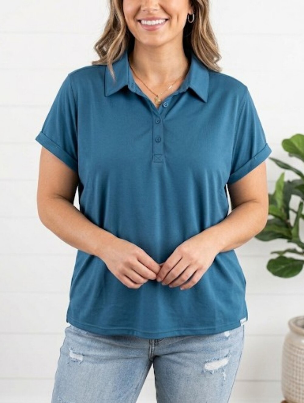 Columbia Slate Blue Short Sleeve Polo Shirt Performance Activewear Top Sz 2X